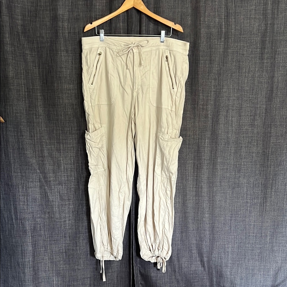 American eagle dreamy drape baggy wide leg cream pants size 18